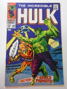 The Incredible Hulk #103 (1968) VG Condition rust on staples