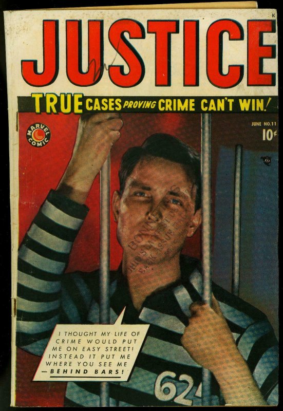 Justice Comics #11 1949- Marvel Golden Age Crime- VG