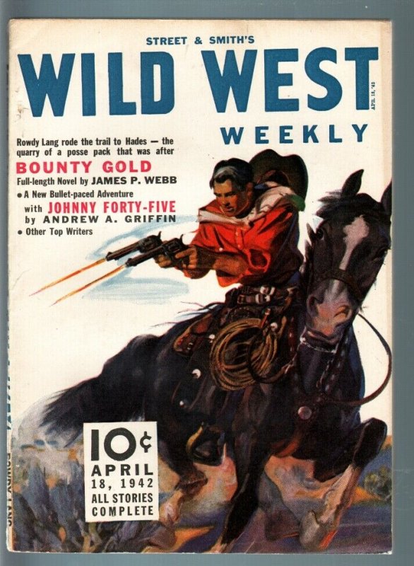 WILD WEST WEEKLY 4/18/1942-WESTERN PULP-STREET & SMITH VF-