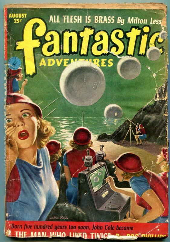 Fantastic Adventures Pulp August 1952- Man Who Lived Twice- Flesh is Brass G-