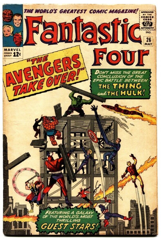 FANTASTIC FOUR #26 1964-MARVEL-AVENGERS-JACK KIRBY-nice copy.