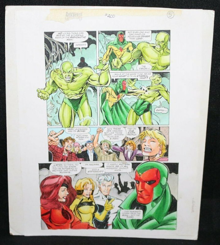 Avengers #400 p.5 Color Guide Art - Vision, Quicksilver by John Kalisz
