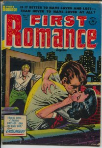 First Romance #25 1953-Harvey-violent love triangle-spicy Bob powell art-VG+