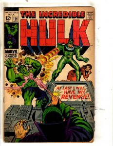 Incredible Hulk # 114 VG Marvel Comic Book Silver Age Sandman Mandarin J321