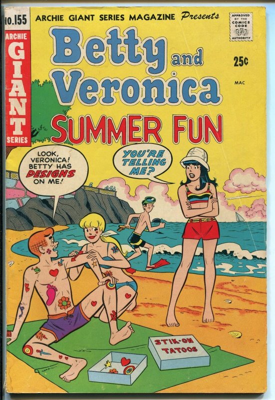 ARCHIE GIANT SERIES #155 1968-MLJ/ARCHIE-BETTY-VERONICA-SWIMSUIT COVER-vg