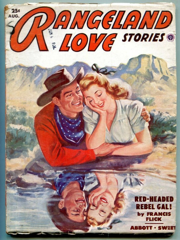 Rangeland Love Stories Pulp August 1952- Red Headed Rebel Gal VG