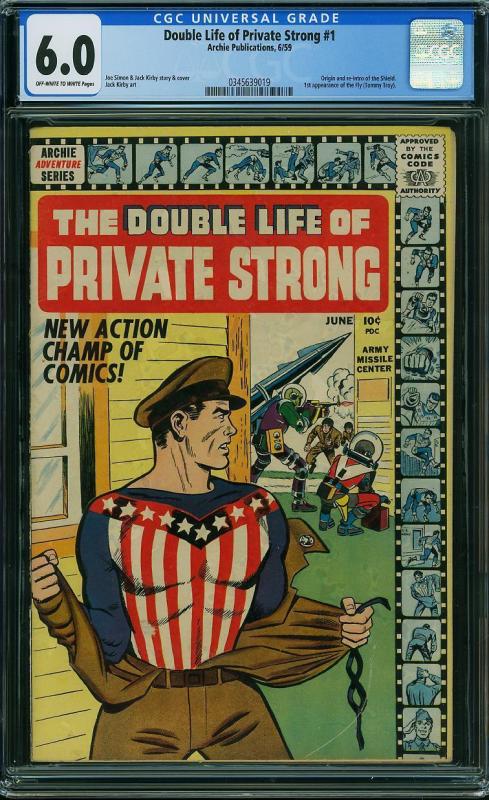 Double Life of Private Strong #1 (Archie, 1959) CGC 6.0 - KEY 1st Fly