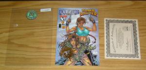 Witchblade/Tomb Raider #½ VF/NM dynamic forces gold logo variant w/ COA (2,500)