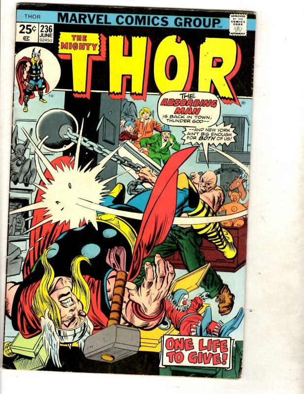 Lot Of 5 Mighty Thor Marvel Comic Books # 235 236 237 238 239 Odin Loki Sif FM1