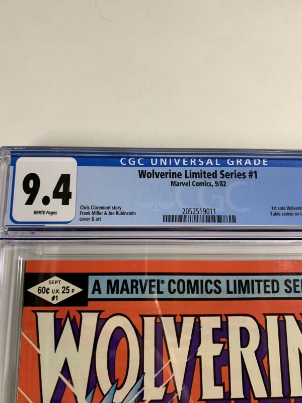 Wolverine 1 Cgc 9.4 White Pages Marvel Frank Milller Bronze Age 2052519011