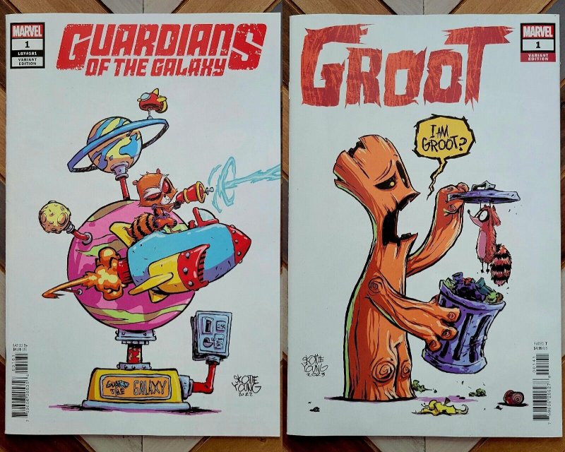 GUARDIANS #1 + GROOT #1 NM/New (Marvel 2022) GoTG ISSUES! Skottie Young Covers!