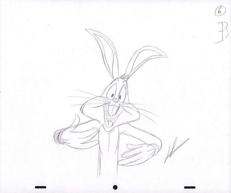 Bugs Bunny Animation Pencil Art - 6 - Excited