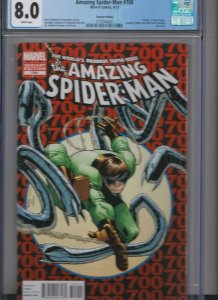 THE AMAZING SPIDER-MAN #700 CGC 8.0 4/13 MARVEL / SECOND PRINTING