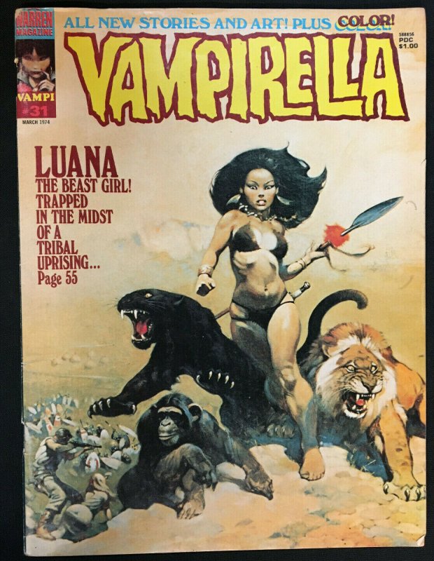 WARREN MAGAZINE VAMPIRELLA #31 MARCH 1974 VF FRAZETTA COVER