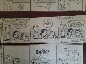 40X Garfield News Paper Comic Strip 1981 lot 7 x 2.5 Vintage  good used shape 