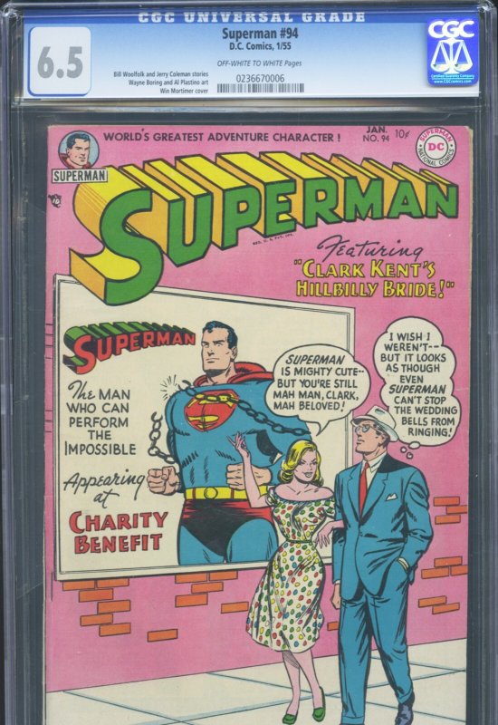 SUPERMAN #94 - CGC-6.5, OW-W - Golden Age