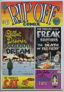 RIP OFF COMIX #6 - 5.5, OW-W - 1st printing - Freak Brothers