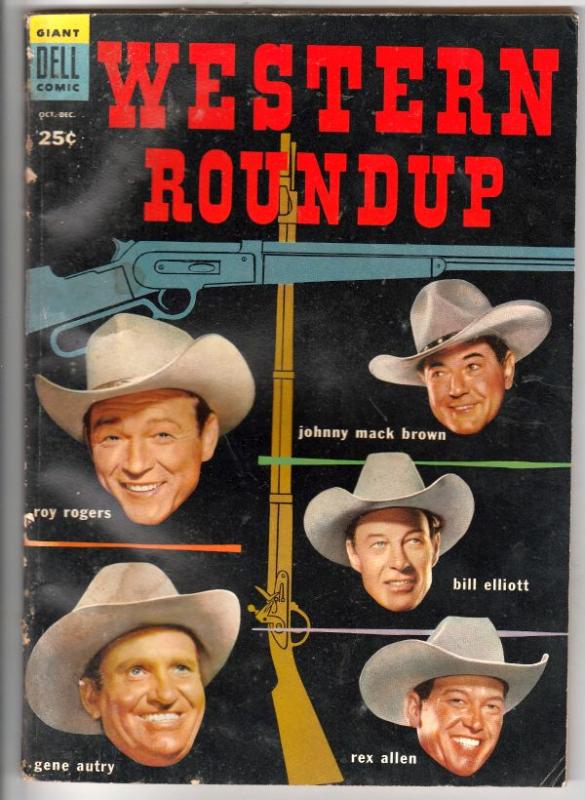 Dell Giant Western Roundup #8 (Oct-54) VG/FN Affordable-Grade Roy Rogers, Dal...