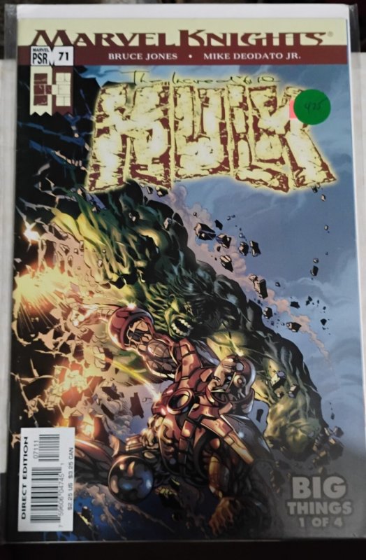incredible Hulk # 72  2004 vol 2 Marvel disney  BIG THINGS Pt 2  iron man