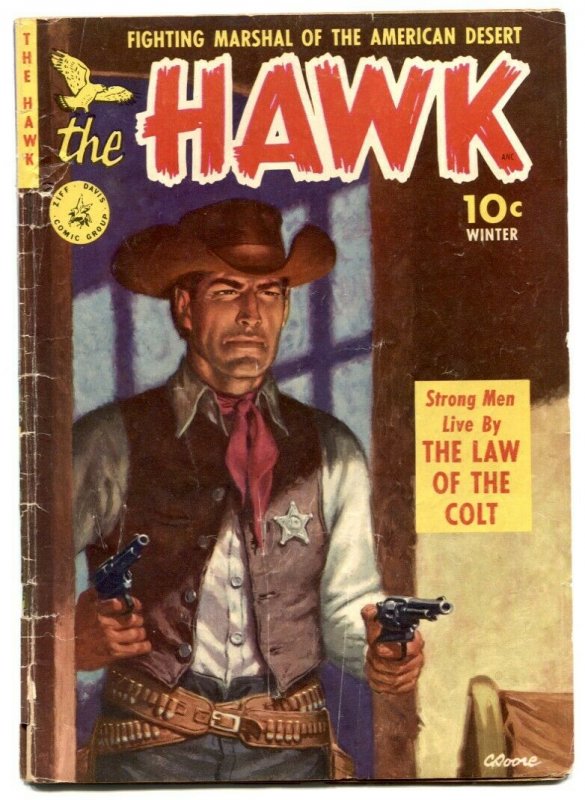 The Hawk #1 1951- Painted cover- Golden Age Western VG-