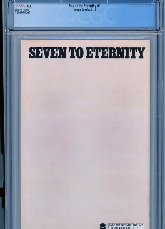Seven To Eternity 1  CGC 9.8  Rick Remender! Jerome Opena!  Cover A