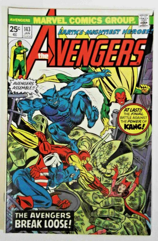 Avengers #143 Bronze Age 1975  Right Between the Eons! Marvel  Fine  Comic