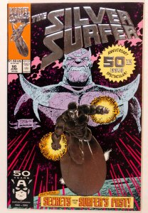 Silver Surfer #50 (9.0, 1991) 1st foil-embossed comic cover