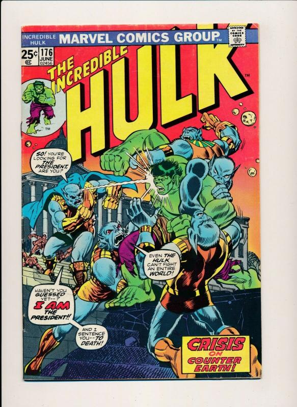 The INCREDIBLE HULK #176 Marvel Comics 1974 FINE- (PF407) 