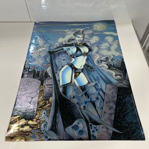 Lady Death Chromium Poster 19"27" RARE 1994 Chaos Comics Great Shape Edge  Wear | Comic Collectibles - Posters