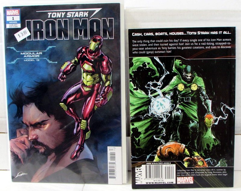 Iron Man Lot 2 #1 Model13 Var, Armor Wars 2 TPB 2nd Print 2018 Marvel 9.4 Comics
