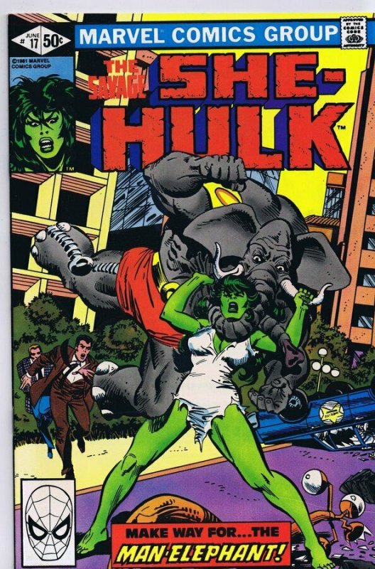 Savage She Hulk #17 ORIGINAL Vintage 1981 Marvel Comics Disney+ Man Elephant