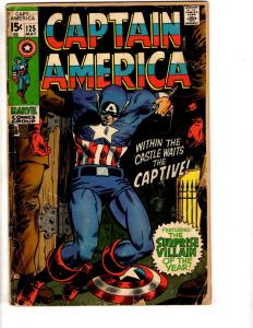 Captain America # 125 VG Marvel Comic Book Avengers Hulk Thor Red Skull RH1