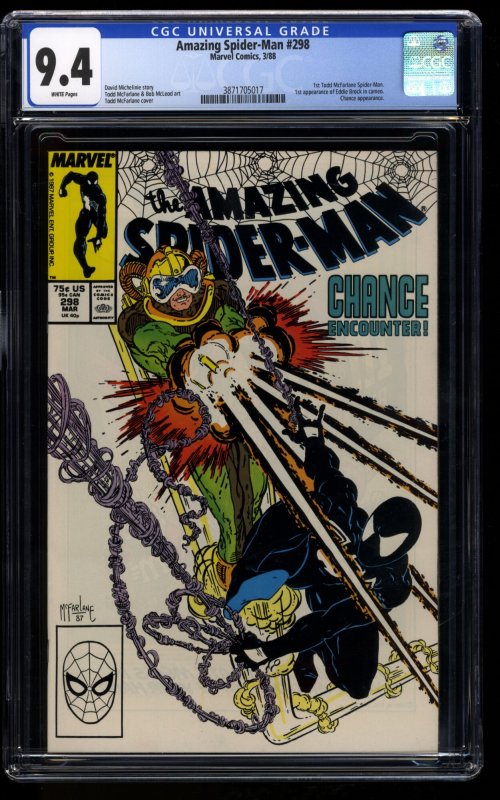 Amazing Spider-Man #298 CGC NM 9.4 1st Todd McFarlane art in SpiderMan!