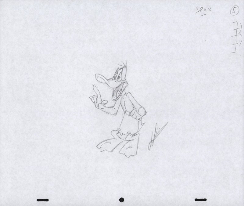 Daffy Duck Animation Pencil Art - 5 - Smug - Mouth Agape