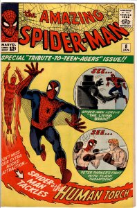 The Amazing Spider-Man #8 (1964) 1st Living Brain! see description