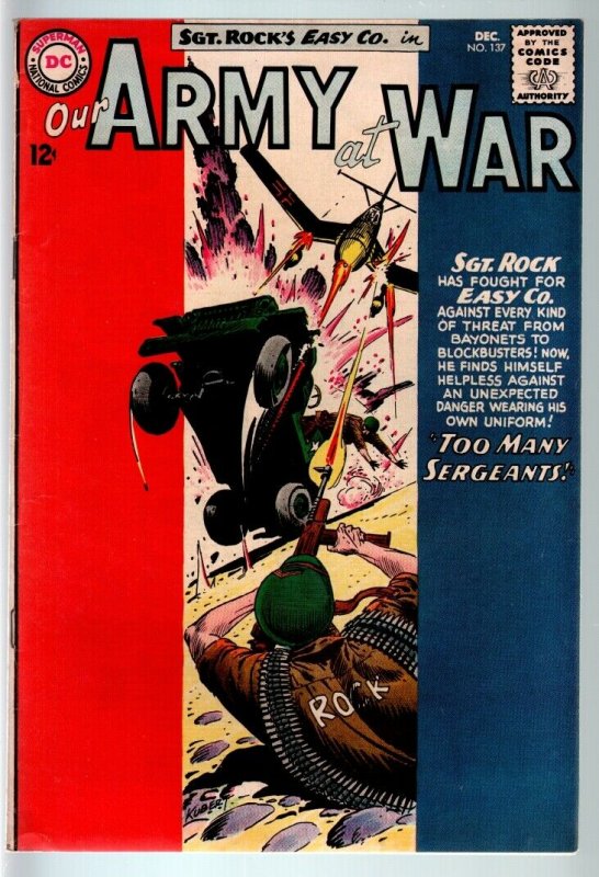 OUR ARMY AT WAR #137 1963-DC WAR COMIC-SGT. ROCK-FN/VF FN/VF