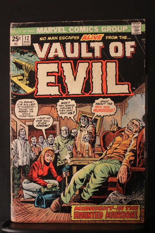 Vault of Evil #12 (1974) Affordable-Grade VG Haunted Mansion! Fred Kida Art Wow!