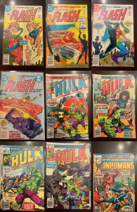 Lot of 9 Comics (See Description) The Flash, The Incredible Hulk, Inhumans
