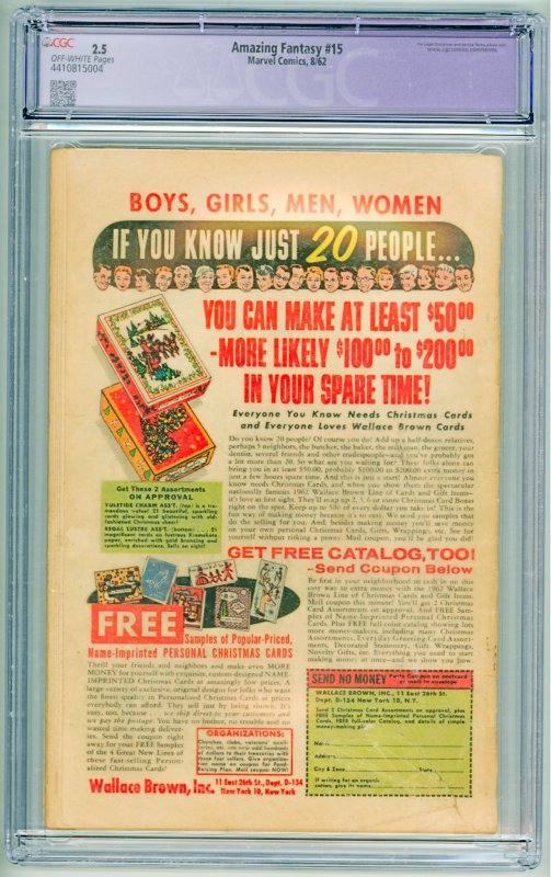 Amazing Fantasy #15 (1962) CGC Restored 2.5 See desc