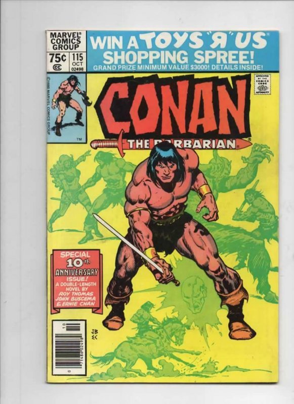 CONAN the BARBARIAN #114 115 116 VF  Buscema, Chan, Howard, 1970 1980, Neal Adam