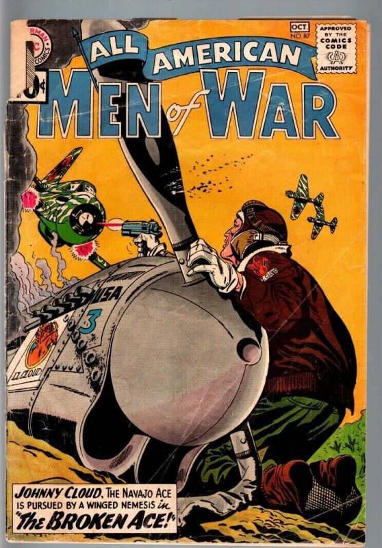 ALL AMERICAN MEN OF WAR #87-1961-WWII-DC-SILVER AGE-Johnny Cloud FR/G