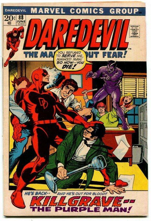 Daredevil #88 (6.0-6.5) 1972 The Purple Man! Classic Bronze Age Marvel ID00