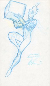 Burnout from Gen 13 Pencil Drawing - 1992 Signed original artwork by Alex Ross