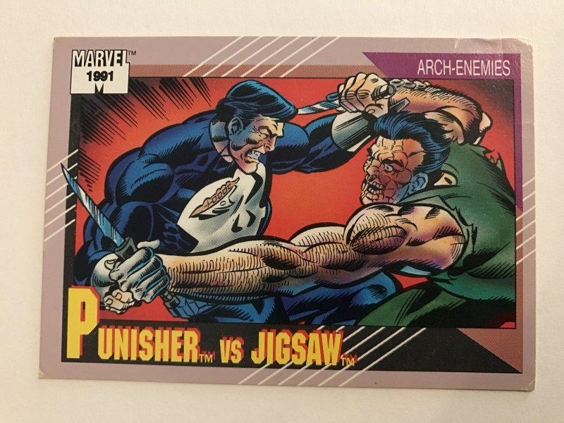 PUNISHER VS. JIGSAW #100 : Marvel Universe 1991 Series 2 card; Impel, VF