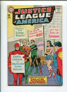 JUSTICE LEAGUE OF AMERICA #28 (6.5) 1964 FORBIDDEN SUPERPOWERS
