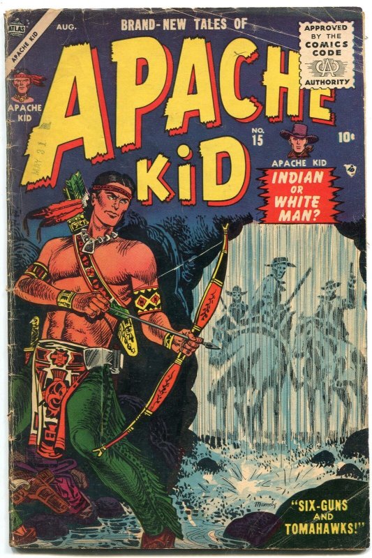 Apache Kid #15 1955- Atlas Western- Maneely VG-