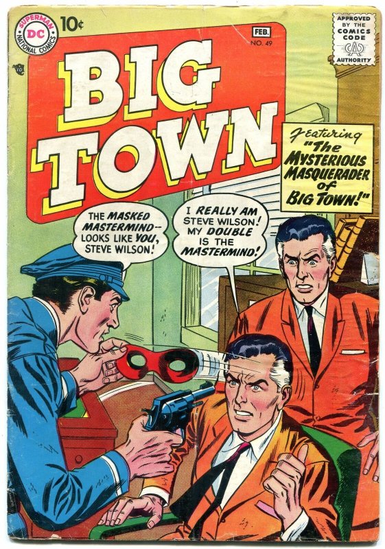 BIG TOWN #49 1958-DC COMICS-TV SERIES-MASK COVER-DC-very good minus VG-