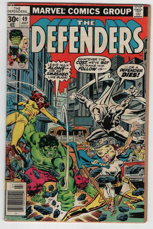 The Defenders #49 VG condition Hulk vs his Fellow Defenders!