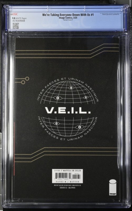 (2025) WERE TAKING EVERYONE DOWN WITH US #1 1:75 FOIL VARIANT COVER CGC 9.8