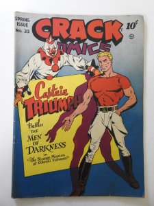 Crack Comics #33 (1944) PR Condition missing 2 centerfold wraps